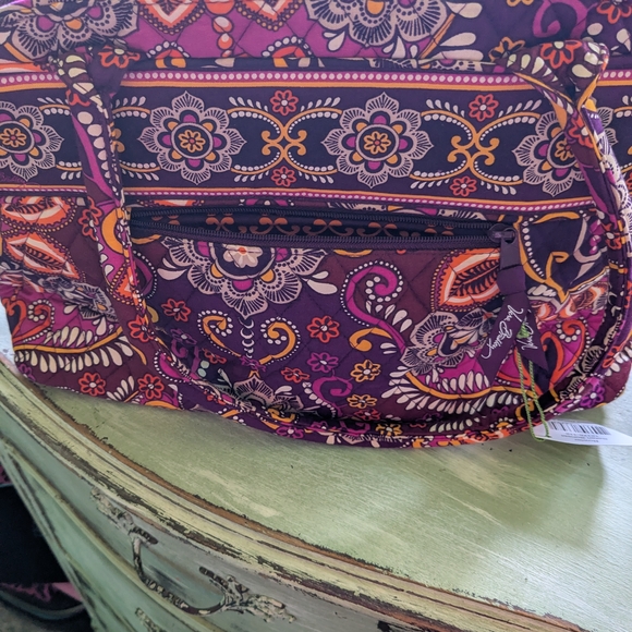 Vera Bradley Floral Bowler Bag in Purple and Yellow - Picture 4 of 7